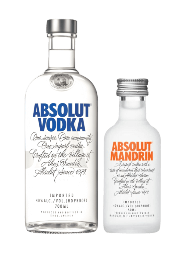 (免费 Absolut 'Mandrin' 伏特加 50 毫升微型)Absolut Vodka
