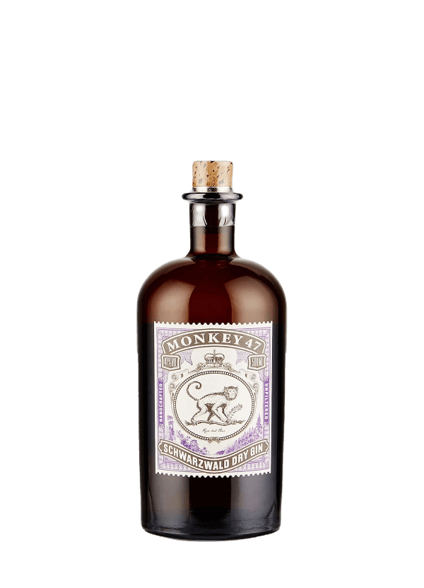 Bottle of Monkey 47 'Schwarzwald' Dry Gin. Complex, robust and powerful gin with plenty of spice.