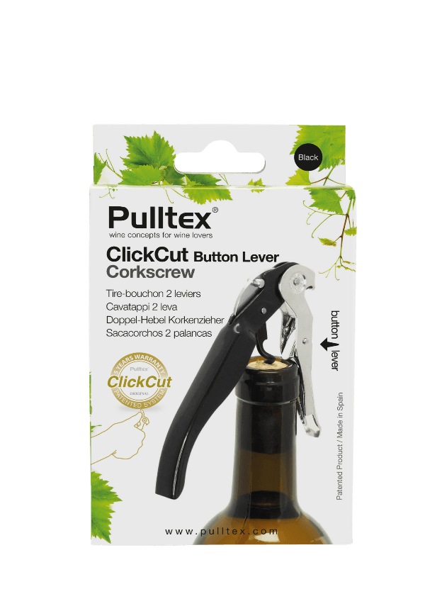 Pulltex 'ClickCut' 黑色按钮杆开瓶器