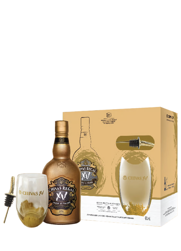 芝华士“XV - 15 年”苏格兰威士忌(限量版礼品装,附带玻璃杯和倒酒器)