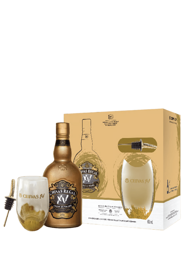 Chivas Regal 'XV - 15 Years Old' Scotch Whisky (Limited Edition Gift Pack with Tumbler & Pourer) - AlbertWines2u