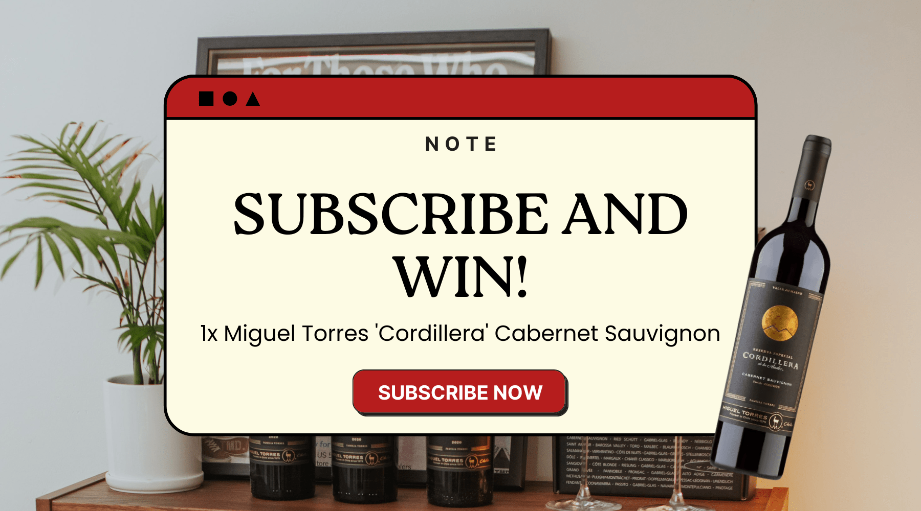 New Subscribers Giveaway: Stand a Chance to Win 1x Miguel Torres Cordillera Cabernet Sauvignon! - AlbertWines2u