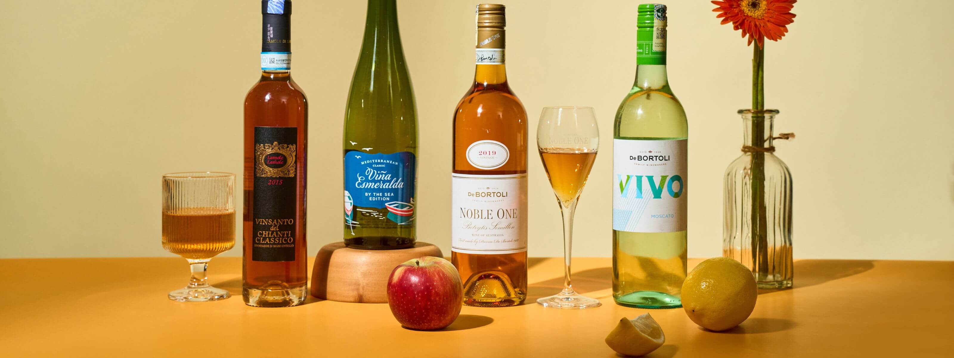 Our selection of dessert wines and sweet wines, including Sauternes, Riesling, Moscato, and more.
