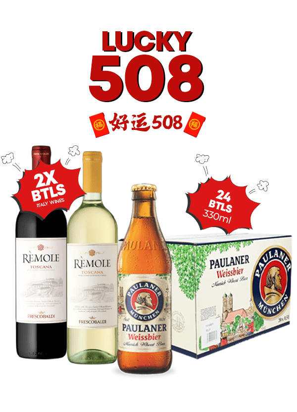 Lucky 508: Italian Wine & Paulaner Beer Bundle - AlbertWines2u