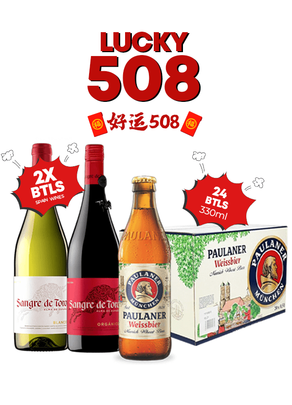 Lucky 508: Spanish Wine & Paulaner Beer Bundle - AlbertWines2u