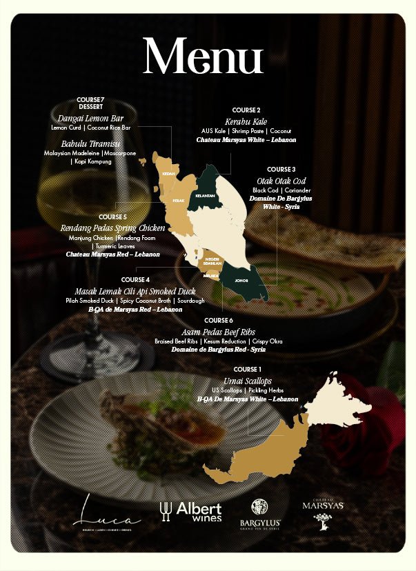 Bargylus & Marsyas Wine Dinner at Luca: A Malaysian Culinary Journey - AlbertWines2u