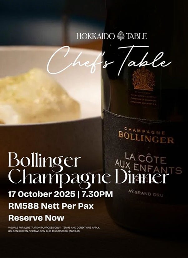 Bollinger Champagne Dinner at Hokkaido Table - AlbertWines2u