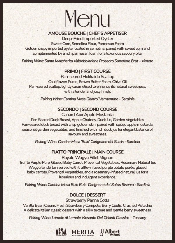 HERITA Marzotto Wine Dinner - Albert Wines