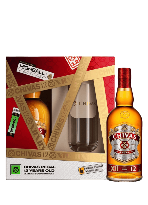 Chivas Regal '12 Years Old' Scotch Whisky (Limited Edition Gift Pack with Highball Glass) - AlbertWines2u