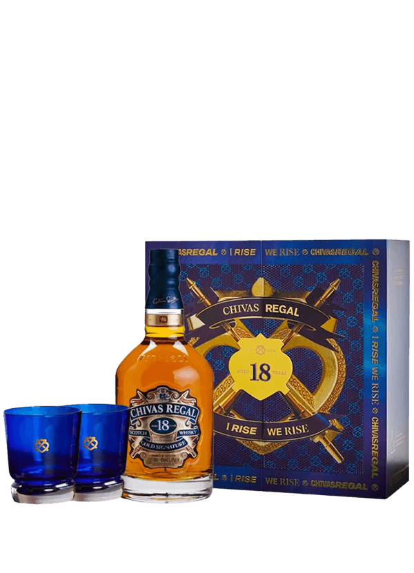 Chivas Regal '18 Years Old' Scotch Whisky (Limited Edition Gift Pack with 2 Glasses)