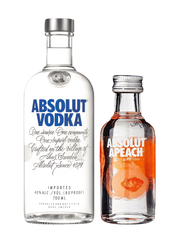 (Free Absolut 'Peach' Vodka 50ml Miniature) Absolut Vodka
