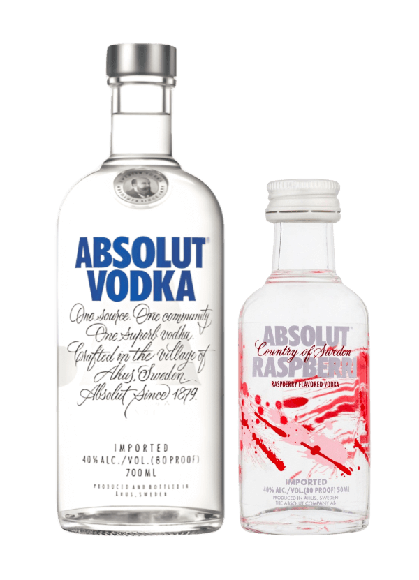 (Free Absolut 'Raspberri' Vodka 50ml Miniature) Absolut Vodka