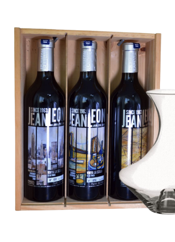 (Free Wine Decanter) Jean Leon 'Vinya La Scala' Cabernet Sauvignon Gran Reserva (3 Btls Collector Wooden Box)