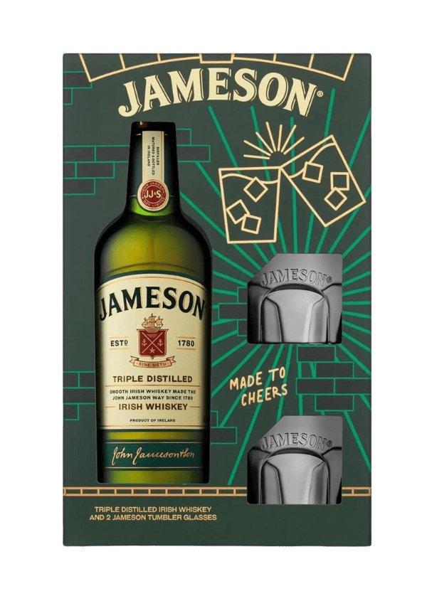 Jameson Irish Whiskey (Limited Edition Gift Pack with 2 Glasses) - AlbertWines2u