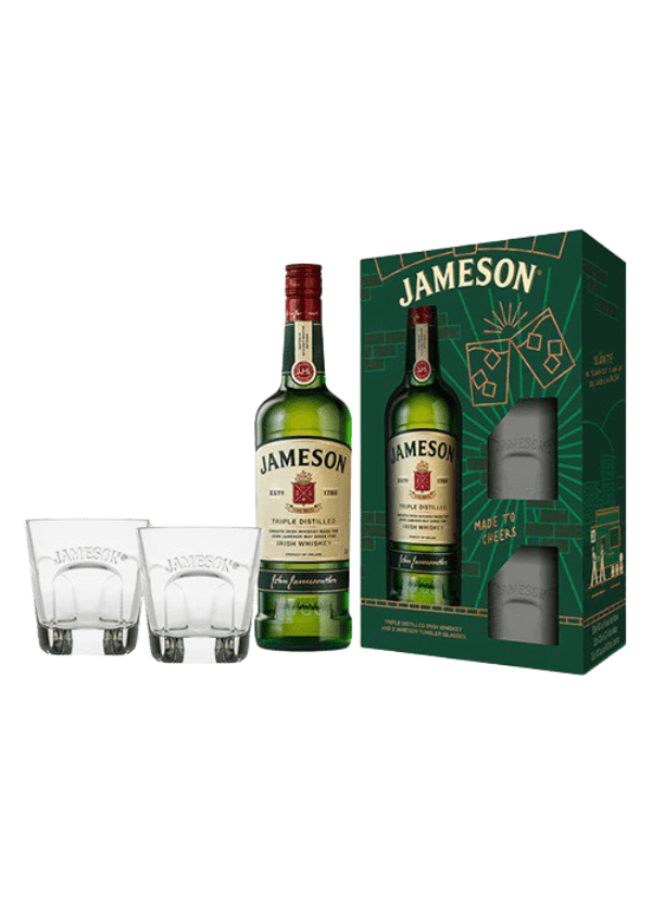 Jameson Irish Whiskey (Limited Edition Gift Pack with 2 Glasses) - AlbertWines2u