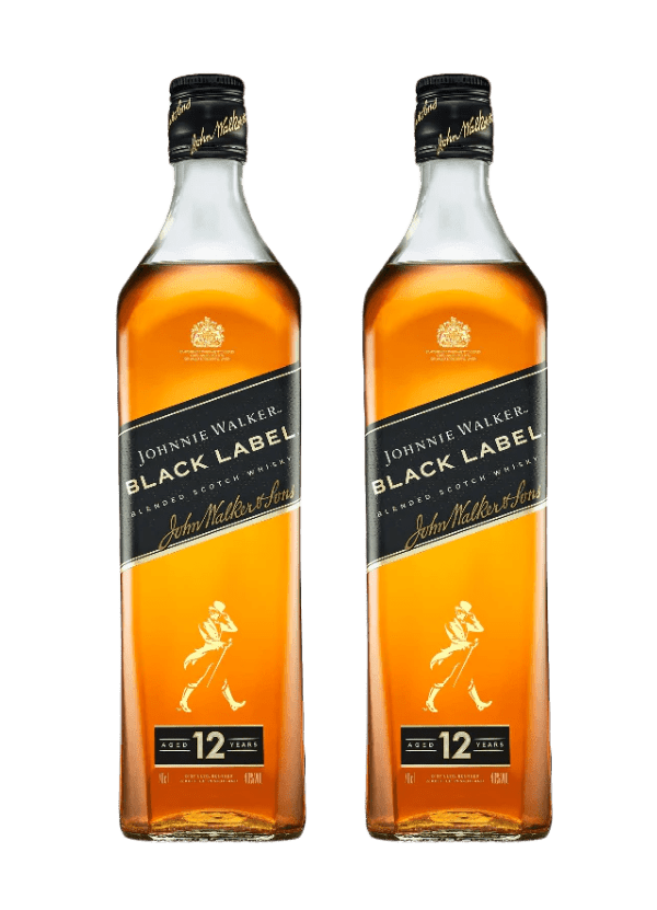 Johnnie Walker 'Black Label 12 Years Old' Whisky - 2 Bottle Pack - AlbertWines2u