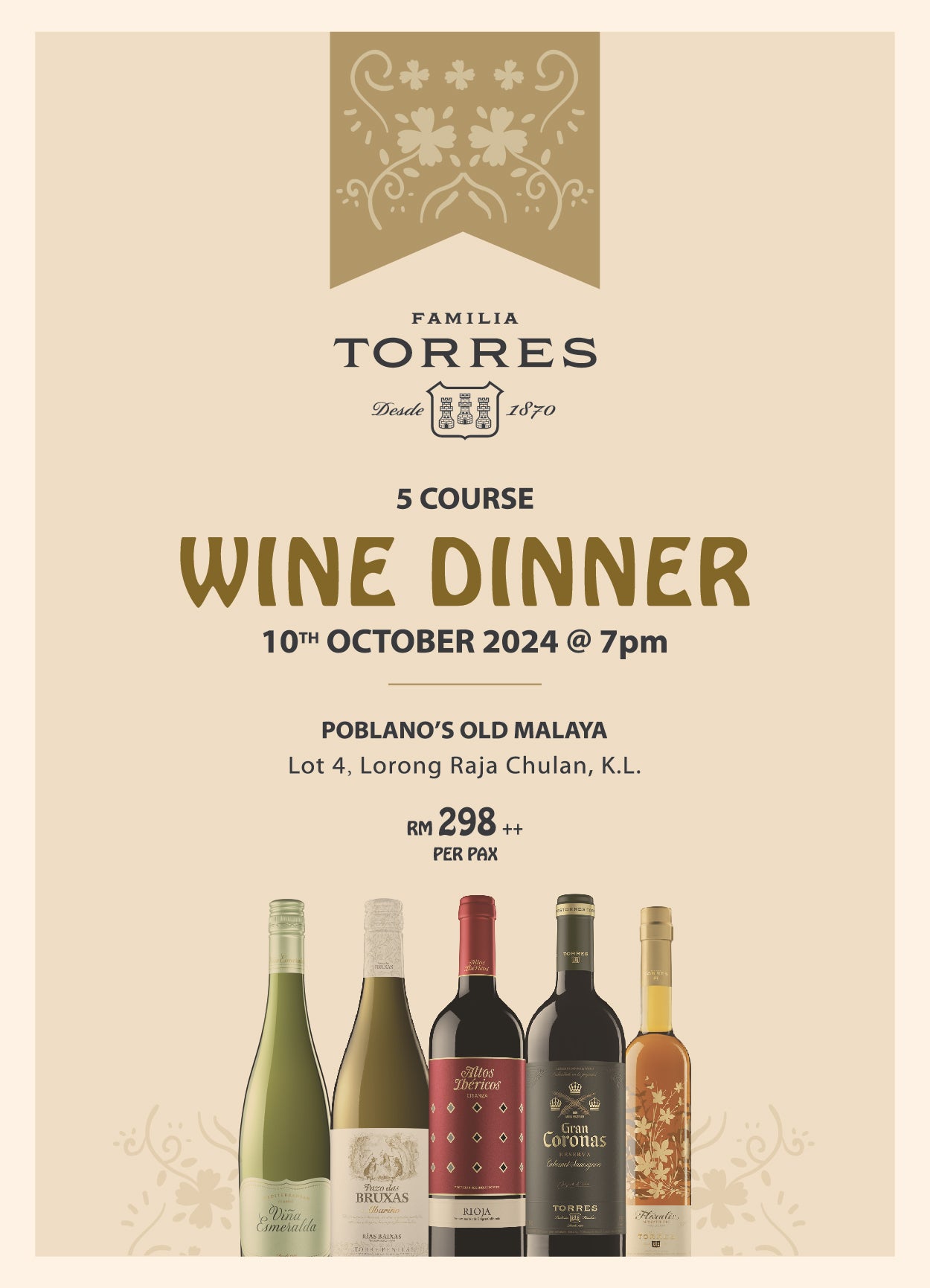 Familia Torres Wine Dinner @ Poblano KL