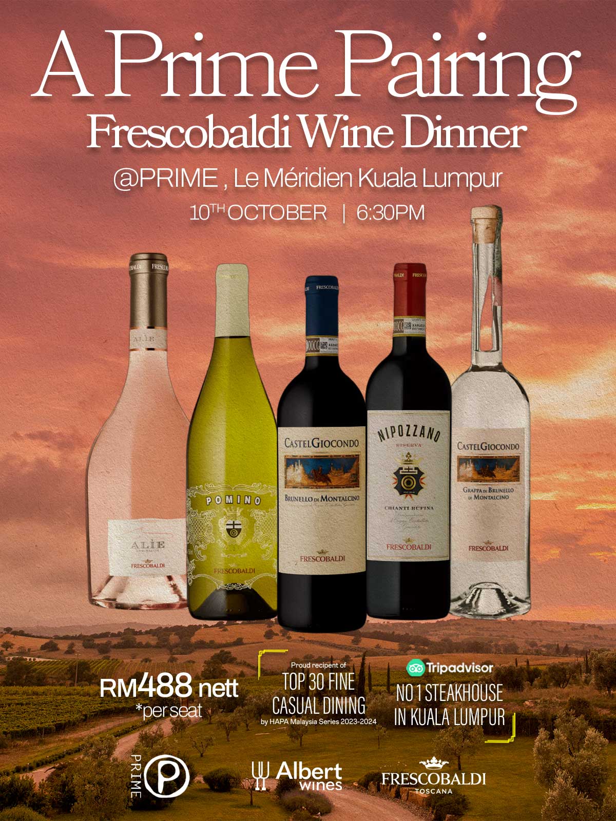 A PRIME Pairing: Frescobaldi Wine Dinner at PRIME - AlbertWines2u