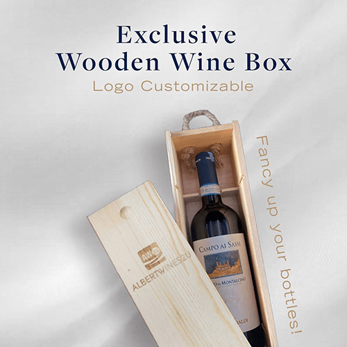 Single Bottle Wooden Box (Bundle of 10 boxes with Personal Engraving) - AlbertWines2u