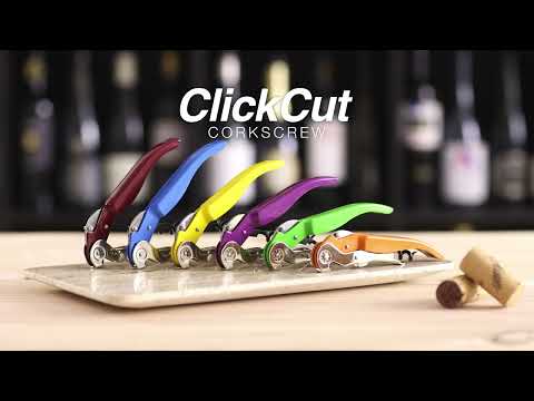 Pulltex 'ClickCut' Black Button Lever Corkscrew